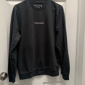 Blind Rooster size large sweat shirt says “Optimistic “